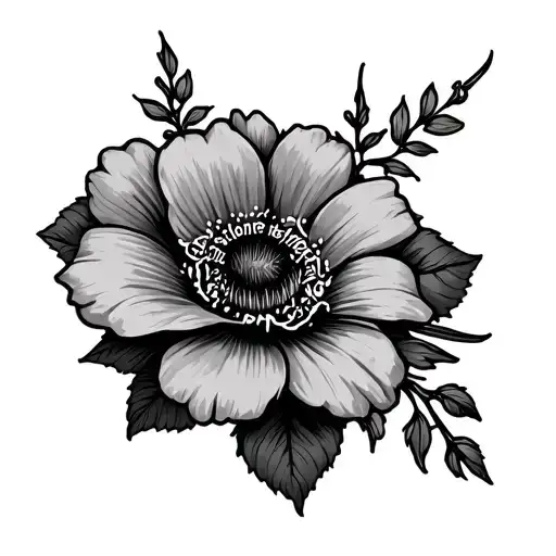 ""victoria" mine forever" flower tattoo design idea