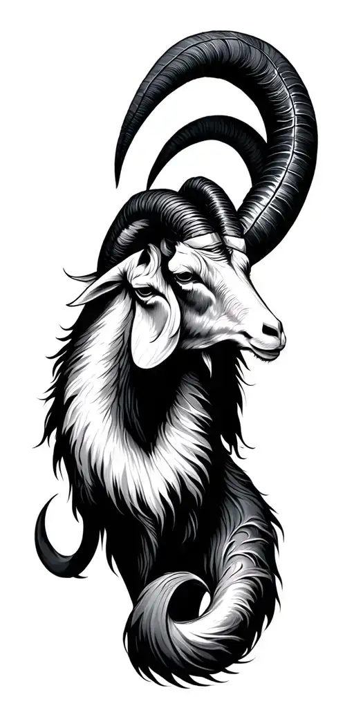 capricorn sea-goat tattoo design idea