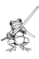 ninja frog holding katana sword tattoo design idea