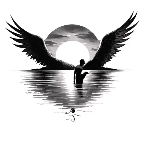 sunset baby loss tattoo design idea