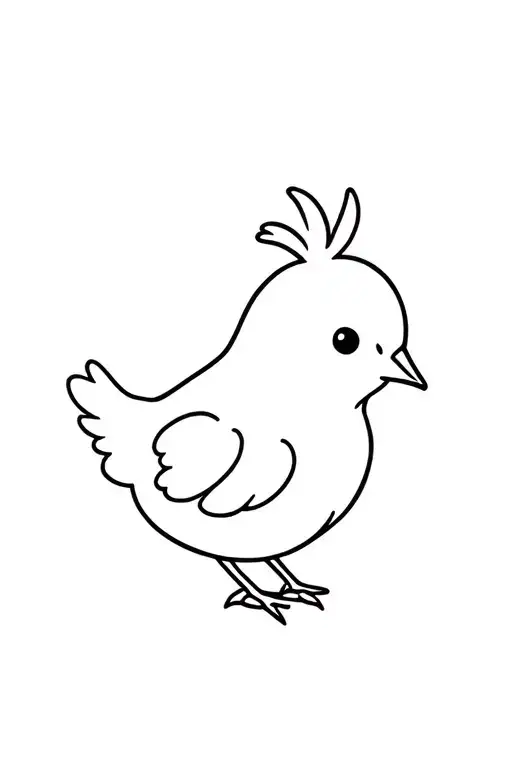 simple cute baby chicken tattoo design idea