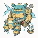 Blitzcrank and Snorlax tattoo design idea