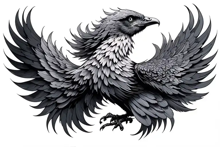 Phoenix bird tattoo design idea