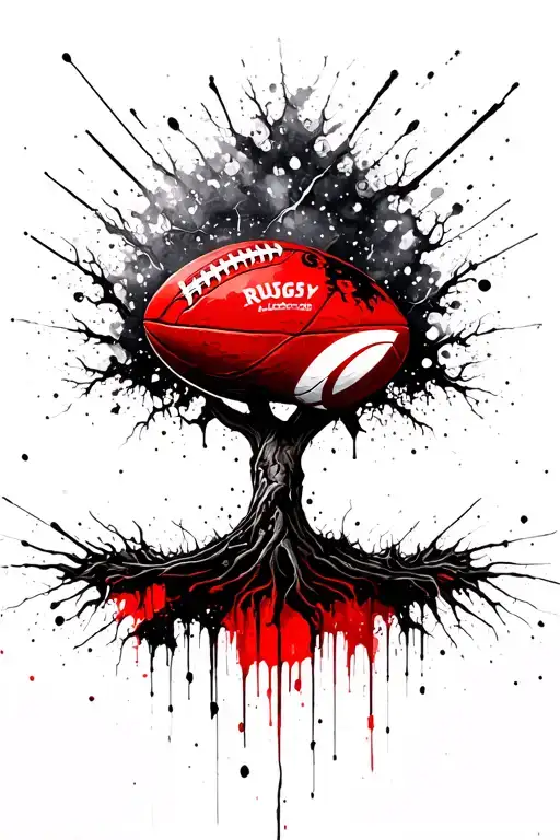 Tree of life, a rugby ball tattoo design idea