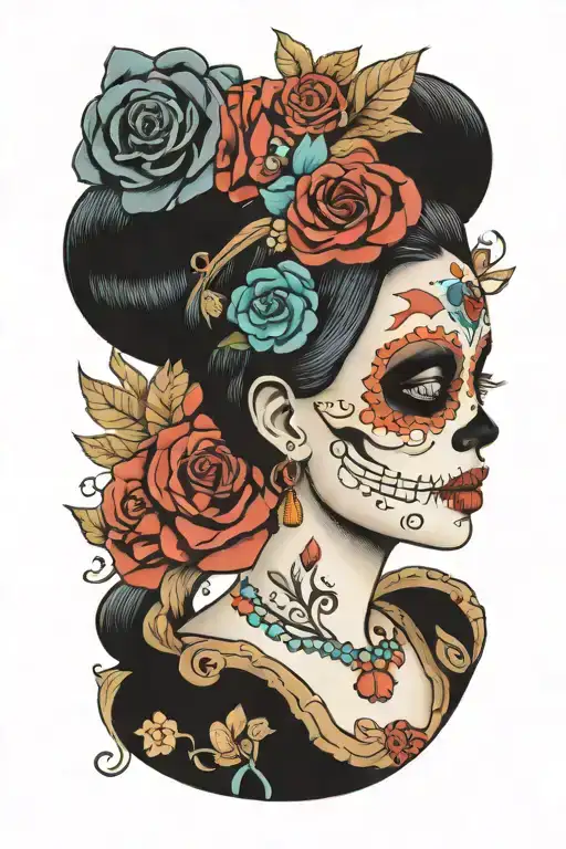Thoughts, pictures, not matching, la Catrina tattoo design idea