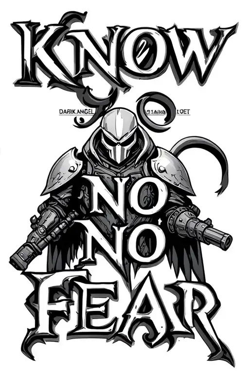 "Know No Fear" Warhammer 40,000 dark angel astartes tattoo design idea