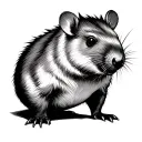 fire wombat tattoo design idea