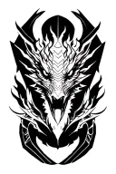 Dragon and fireball tattoo design idea