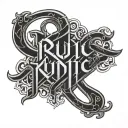 runic script tattoo design idea