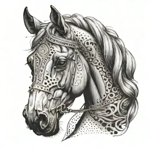 beautiful head of a arabian horse tattoo design idea