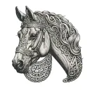 beautiful head of a arabian horse tattoo design idea