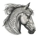 beautiful head of a arabian horse tattoo design idea