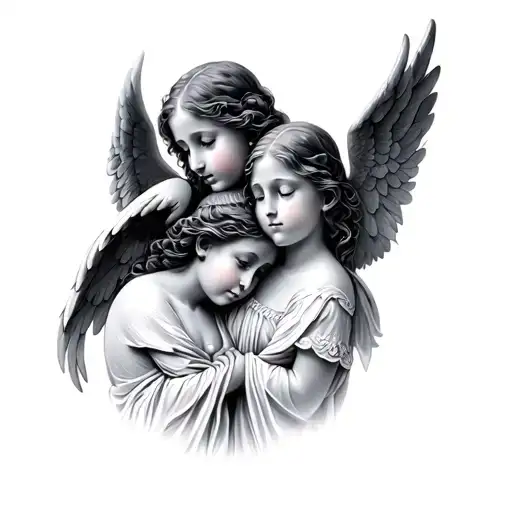 3 angels resemblance of loved ones tattoo design idea