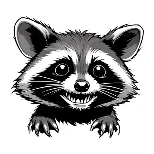 Rat Fink raccoon tattoo design idea