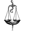 Libra scale Aquarius waves flowing tattoo design idea
