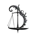 Libra scale Aquarius waves flowing tattoo design idea