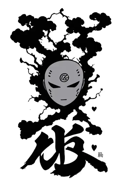 obito mask surrounded, gaara love kanji, poison tree tattoo design idea