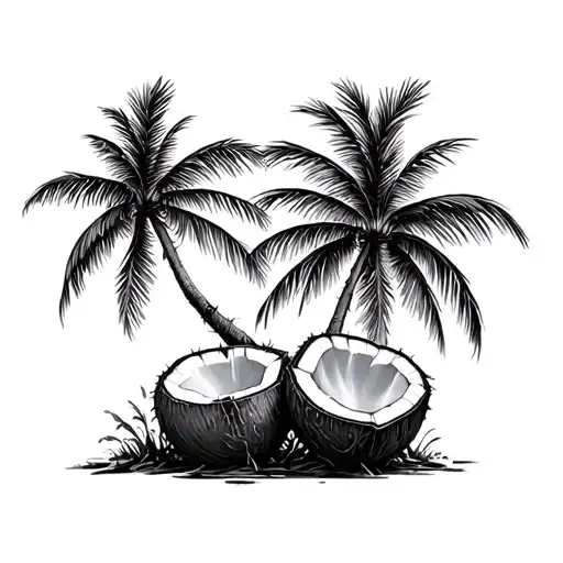 Coconut Tree tattoo design idea