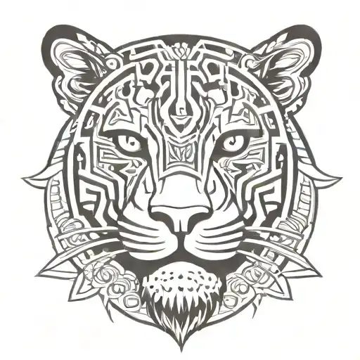 Aztec jaguar warrior tattoo design idea