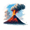 Vesuvius erupting tattoo design idea