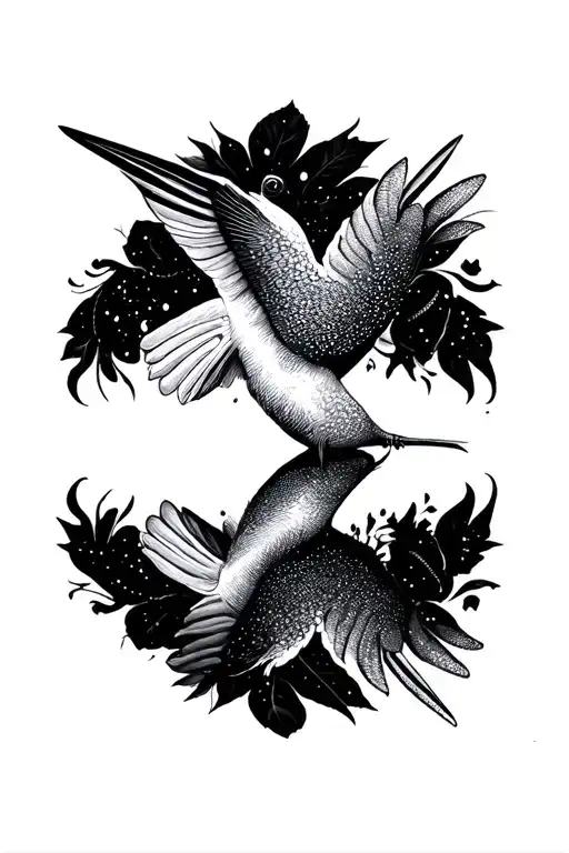 humming-bird tattoo design idea