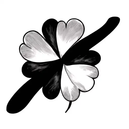 four leaf clover with negative space creating a cross tattoo design idea