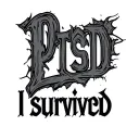 "Ptsd I survived" trauma tattoo design idea