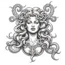 Medusa pinup tattoo design idea