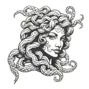 Medusa pinup tattoo design idea