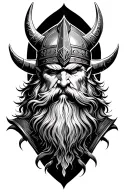 viking odin god of war tattoo design idea