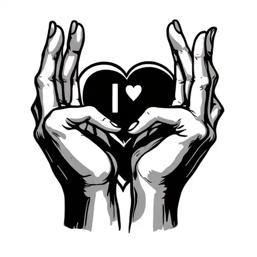 I love you sign language tattoo design idea