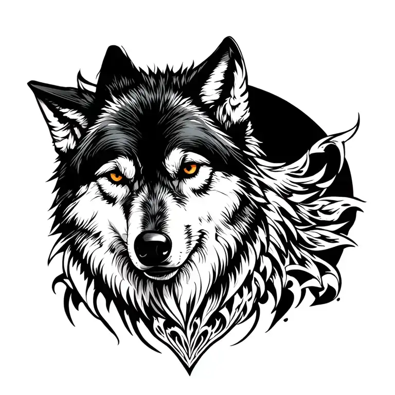 wolf tattoo design idea