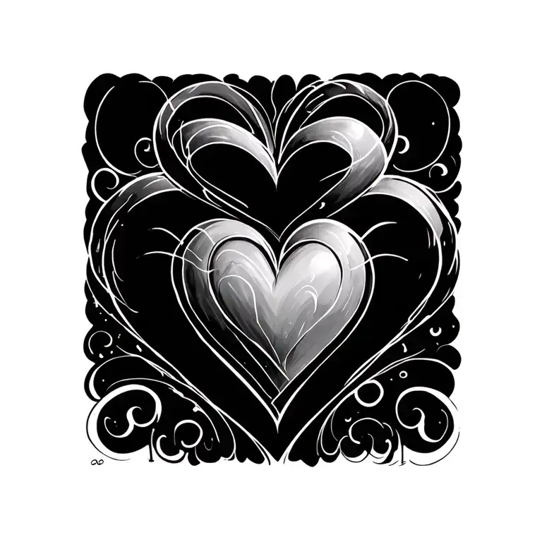 3 hearts  fine line tattoo design idea