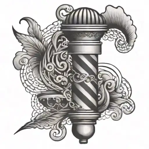 Florida barber pole intertwined tattoo design idea