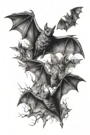 bats flying across tattoo design idea
