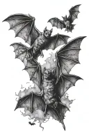 bats flying across tattoo design idea