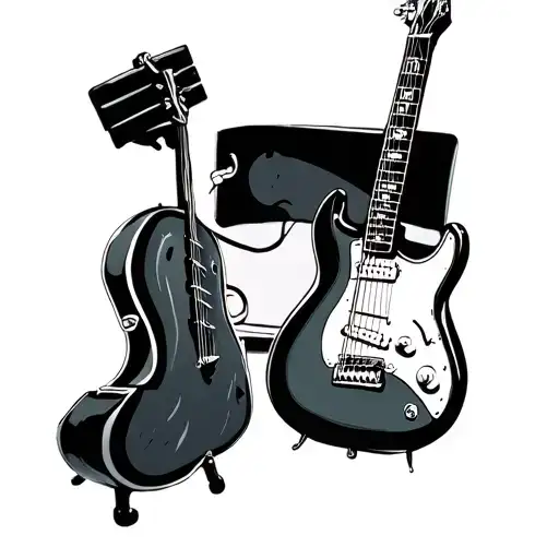 guitar and physical therapy tattoo design idea