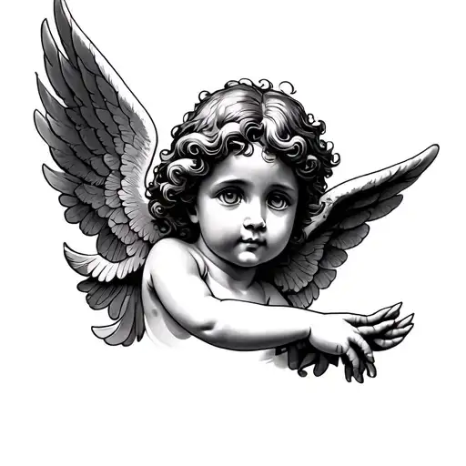 cherub angel tattoo design idea