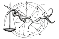 libra taurus constellation tattoo design idea