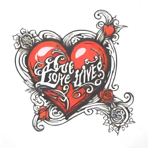 Love lives in my heart made tattoo design idea