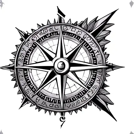 Greek Compass tattoo design idea
