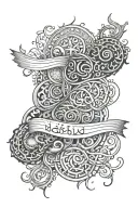 arabic words river sea tattoo design idea