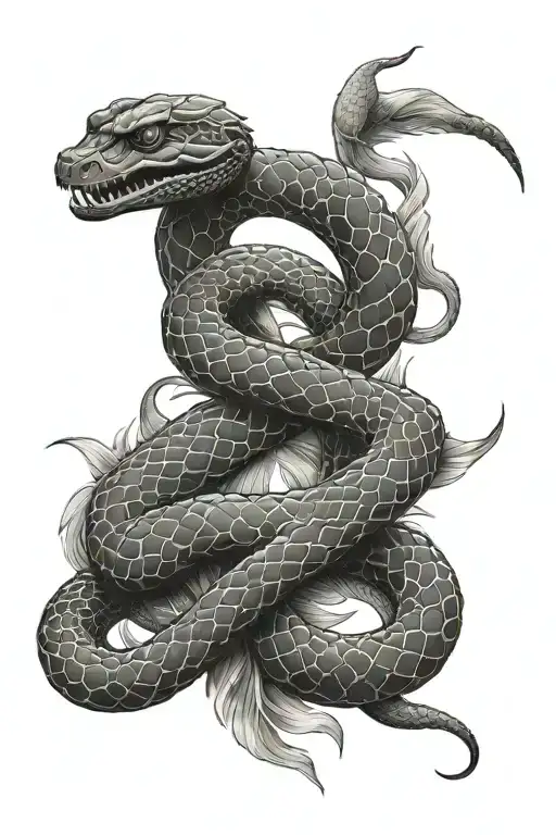 snake, scorpion and scales tattoo design idea