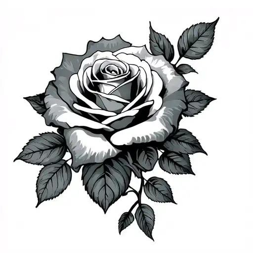 444 and roses growing tattoo design idea