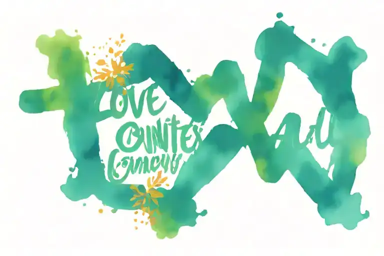 Love conquers all and let us yield to love - Latin phrase tattoo design idea