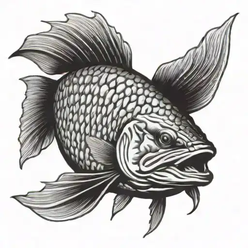 and pike fish tattoo design idea