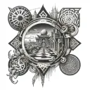 perspective being inevitable connected tattoo design idea