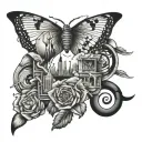 perspective being inevitable connected tattoo design idea