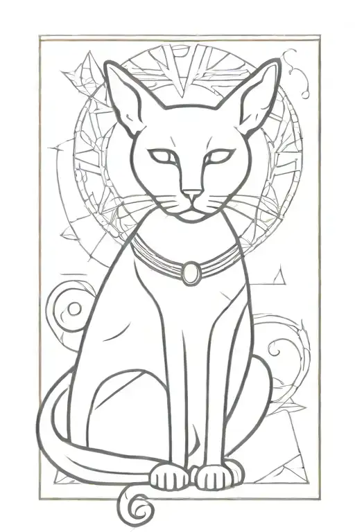 egyptian cat tattoo design idea