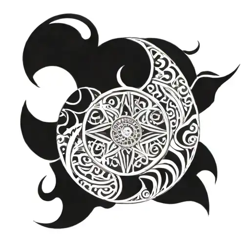 Circle like wheel of life tattoo design idea